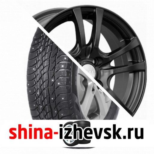 Колесо в сборе Viatti Bosco Nordico (V-523) 205/70 R15 T 96 + СКАД Дели 6xR15 4×100 ET48 DIA54.1 Черный матовый в Ижевске